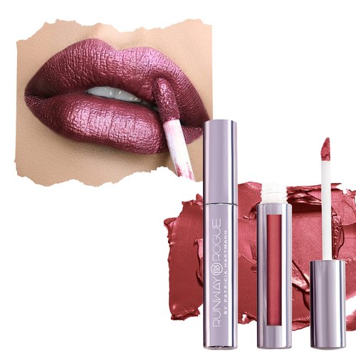 Runway Rogue Pearl Glam Long Wear Shimmer Liquid Lipstick, Metallic Earthy Berry-Bronze Lipstick with Silver and Gold Shimmer, ‘Callback’