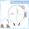 CAVETEE Flower Headband for Women, Hair Accessories Flower Headpiece for Holiday and Special Occasion, White and Blue Flowers Hair Band for Party Prom Weeding