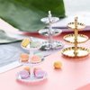 3 Pieces 1/12 Dollhouse Decor Accessories, Miniature 3-Tier Cupcake Stand Alloy Round Dessert Display Tower Dollhouse Kitchen Miniature Food Accessories for 1/12 Dollhouse Accessories Dolls Playsets