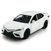 Camry XSE 2022 Model Car 1/36 Scale Diecast Toy Cars Metal Alloy Children’s Die-cast Vehicles, Pull Back Doors Open, Black Rim, Collection for Men, Kids Toys for Boys Gifts, White