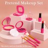 Pretend Makeup Kit for Girls, Toddler Girl Toys for 3 4 5 6 7 8 Years Old Girls Gifts, Fake Play Makeup Set for Kids Toys 3-5 4-6, Unicorn Princess Little Girl Purse with Make up