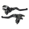 LisylineAuto 7/8" 22mm Motorcycle Brake Lever Handlebar Brake Master Cylinder Clutch Lever Left & Right Set Compatible with Harley Honda Kawasaki Suzuki Yamaha Black