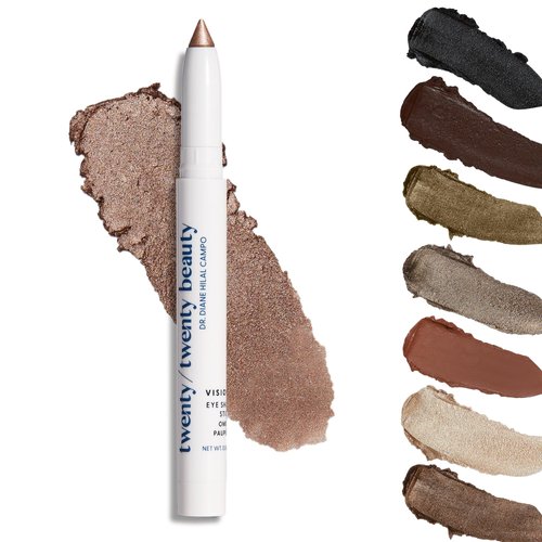 twenty/twenty beauty Visionary Eye Shadow Stick, Shimmer Cream Eyeshadow Pencil, Long-Lasting Makeup, Safe for Sensitive & Dry Eyes, Ophthalmologist Tested (Rose Colored Glasses)