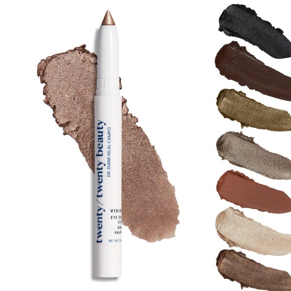 twenty/twenty beauty Visionary Eye Shadow Stick, Shimmer Cream Eyeshadow Pencil, Long-Lasting Makeup, Safe for Sensitive & Dry Eyes, Ophthalmologist Tested (Rose Colored Glasses)