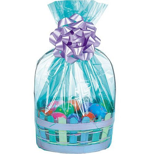 Aqua 24in x 25in Cello Basket Bags 2ct