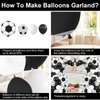 Soccer Balloon Arch Garland Kit, Black White Balloons Decorations with Soccer Foil Balloons for Men Women Teen Kids Soccer Football Theme Birthday Party Decor Supplies