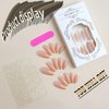 French Tips Press on Nails with Stiletto Designs Nude Sparkly Full Cover Acrylic Nails Glossy Gold Glitter Fake Nails Medium Almond Shape False Nails X Glue Stick on Artificial Fingernails for Women