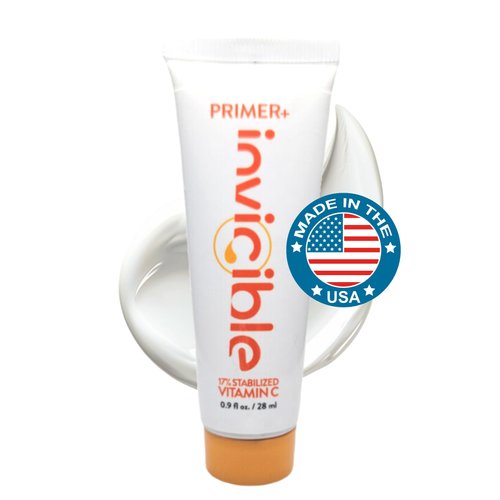 InviCible Primer+ 17% Stabilized Vitamin C Face Serum Meets Foundation Primer | Dark Spot Corrector | Biocompatible Professional Formula | Makeup For Mature Skin | Anti-Aging Cream | .9 oz