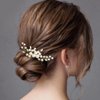 Foyte Wedding Pearl Hair Comb Bridal Rhinestone Hair Clip Gold Crystal Hair Piece Bridesmaid Hair Accessories for Women and Brides