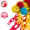 Bonka Bird Toys 2529 Ball and Chain Foot Toy Forage Play Chew Small Parrot Cage Toy, Conure, Cockatiel, Parakeet and Similar Breed Sizes