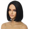 PATTNIUM Black Bob Wig for Women Short Black Wigs Straight Middle Part Black Hair Wig Natural Looking Heat Resistant Synthetic Wig