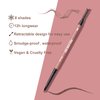 Retractable Eyebrow Pencil Black with Brush, Dual-ended Microfilling Eyebrow Liner for Natural-looking Results, Ultra Precise 2mm Micro Triangular Tip for Filling in Sparse Brows, Sweatproof Smudgeproof No-caking, Black, YES.EYE DO