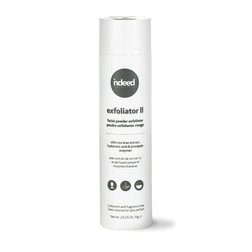 Indeed Laboratories Exfoliator II: Daily Facial Scrub Powder, Deep Cleansing, Rice Bran Powder Exfoliant, Achieve Brighter Smoother skin with Malic Acid, Powder to Foam, Gentle Face Scrub, 2.6oz / 75g