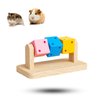 Zhouocea Hamster Chew Toys，1 Pack Hamster Enrichment Toys Cute Hamster Grinding Teeth Toys Colorful Wooden Block Hamster Toys for Small Animals Indoor