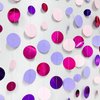 Pink and Purple Party Decorations Circle Dots Garland Hot Pink Lavender Hanging Polka Dot Streamer for Girls Birthday Baby Shower Bridal Shower Wedding Bachelorette Anniversary Party Supplies