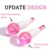 CIBLUTY Facial Ice beauty ball- 2PC Globes Pink Facial Roller for Cold or Hot Skin Massagers Globe Durable Quartz Glass for Face and Eye Rollers Reduce Puffiness