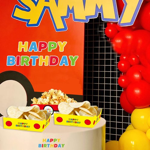 Cartoon Theme Paper Food Trays 24pcs Pocket Monster Birthday Party Supplies Disposable Paper Snack bowl for Video Game Anime Themed Party Decorations