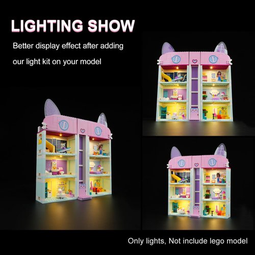 DALDED LED Lighting Kit for Lego Gabby's Dollhouse 10788, LED Light Compatible with Lego 10788 Building Block Models (Not Include Lego Set)