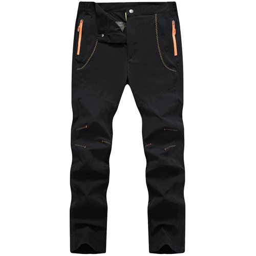 TBMPOY Men's Hiking Work Cargo Pants Lightweight Waterproof Quick Dry Outdoor Mountain Pant Fishing Camping Black 38