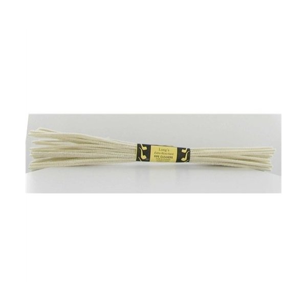 12 Inch Churchwarden Pipe Cleaners White - Set of 6 Packs