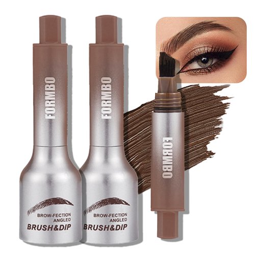 2 PCS Angled Eyebrow Pencil, Upgraded Long-Lasting Waterproof and Smudge-Proof Eyebrow Pencil, Liquid Eyebrow Brush, Easy to Create a Natural Eyebrow Shape (03# Auburn)