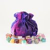 Metallic Dice Games FanRoll Purple Velvet Compartment Dice Bag with Pockets: Nebula, Role Playing Game Dice Accessories for Dungeons and Dragons