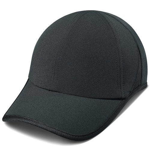 GADIEMKENSD Performance Running Hat for Men Stretchy Dri Fit Baseball Cap with Breathable Vented Mesh Cooling Golf Dad Hat for Hiking Tennis Workout Gym Outdoor Sports Black