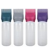 ELANE 4 Pack Root Comb Applicator Bottle,Hair Oiling applicator,Oil Comb Applicator,Hair Bottle Applicator for Hair Dye Shampoos Hair Salons. (Purple+Grey+Red+Green)