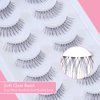 outopen 10 Pairs Natural Lashes That Look Like Extensions 5-13MM Short False Eyelashes Handmade Clear Band Wispy Eyelashes For Daily Work Lashes Easy To Apply (D01)