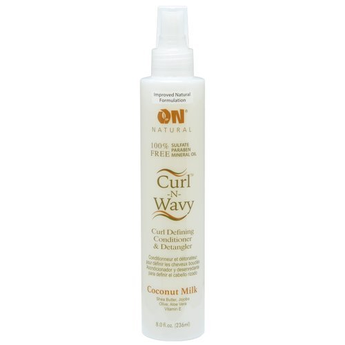 ON Natural Premium Oil Free Curl N Wavy Curl Defining Conditioner & Detangler, Coconut Milk 8 oz