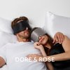 Dore & Rose Deep Sleep Mask Light Blocking, 23 Momme Mulberry Silk Eye Mask, Ultra Soft, Adjustable - Travel Sleeping Mask for Men & Women - Charcoal