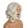 Anogol Hair Cap+ Light Platinum Blonde Lace Front Wig Synthetic Hair Short Curly Bob Wigs Glueless Natural Hairline For Women