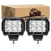 GOOACC LED Light Bar 2 PCS 4 Inch 18W LED Spot Light Pods 1260lm LED Fog Lights Off Road light Driving Lamp for truck Jeep atv