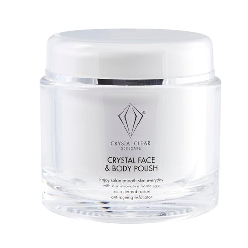 Crystal Clear Crystal Face & Body Polish - Exfoliating Scrub with Micro Crystals and Sea Salt - Face and Body Scrub - Anti Aging Exfoliator