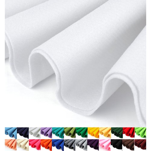 Barcelonetta | Felt Fabric | 72" Wide | 1.6mm Thick | Acrylic & Soft | Felt by The Yard | Felt for DIY Crafts, Projects, Sewing (White, Half Yard)