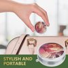 Nipichsha Pill Box, Small Pill Case for Purse & Pocket, Cute Medicine Organizer Travel Pillbox, Portable Pill Container Holder to Hold Vitamins, Medication, Fish Oil and Supplements, Red Marble