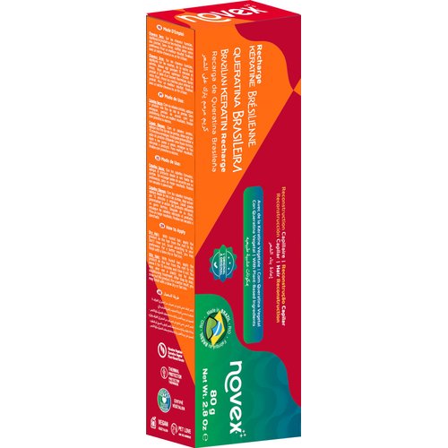 Novex Keratin Recharge Leave In Conditioner, Reconstructive Keratin, Frizz Control and Damage Repair, 2.8 Oz