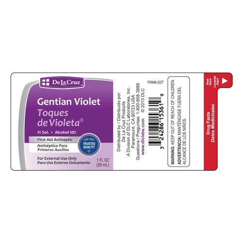 De La Cruz Gentian Violet - Violeta de Genciana - Tincture of Violet 1% First Aid Antiseptic, 1 FL OZ (4 Bottles)