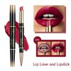 KUNSHNBEI Strawberry Red Lip Liner and Lipstick for Women, Long Lasting color 2 in 1 Lipstick with Lip Liner Pencil Combo, Lipliner Pencil, Waterproof 24 Hour lipstick with lip liner