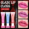 HOSAILY 3Pcs Glitter Color Changing Lip Oil with Black Lip Liner Set, Goth Lip Glow Oil High Shine Lip Gloss Combo, Chunky Mermaid Sequins Lip Gel Long Lasting Lip Stain for Festivals Makeup(01+02+05)
