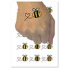 Buzzy Bumble Bee with Heart Temporary Tattoo Water Resistant Fake Body Art Set Collection - 54 1" Tattoos (1 Sheet)