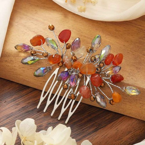 Casdre Rhinestone Bride Wedding Hair Comb Silver Crystal Bridal Hair Piece Side Comb Beach Wedding Hair Accessories for Women and Girls