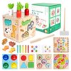 HOLAPUZZLE Baby Activity Cube 8-in-1 QIYI Wooden Montessori Toys for 3+ Year Old Multifunctional Educational Learning Sensory Toy, Sorting & Stacking Toys for 36M+ Toddlers Birthday Gifts for Kids