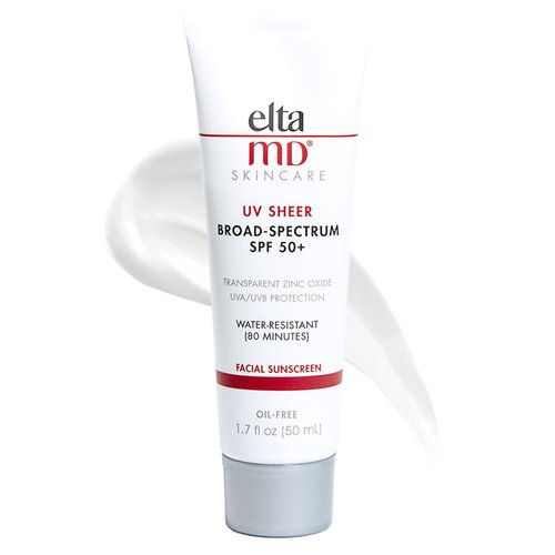 EltaMD UV Sheer Face Sunscreen, SPF 50+ No White Cast Sunscreen for Face and Body, Zinc Oxide Sunscreen Formula, 1.7 oz Tube