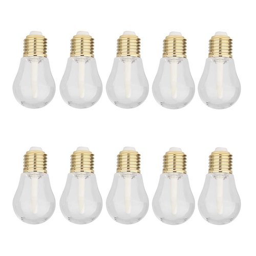 10 Pieces Empty Lip Gloss Tubes Reusable Lip Gloss Containers Light Bulb Shaped Lips Gloss Tube 9 ml Empty Refillable Lips Gloss Bottles DIY Cosmetics Lipstick Containers, Golden