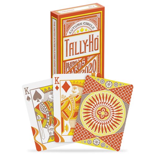 Tally-Ho Autumn Circle Back Playing Cards, Orange