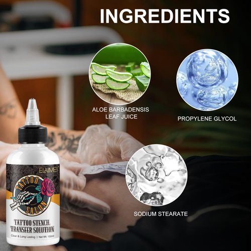 150ml Tattoo Stencil Transfer Gel Solution, Professional Tattoo Stencil Gel, Stencil Magic Cream, Tattoo Application Solution for Transfer Paper Machine Stencils, Clear & Long-Lasting