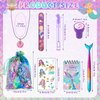 HAPGFS Mermaid Party Favors- Ocean Sea Party Toys Sets for 12 Children Decorations, Goodie Bag Fillers 96 PCS for Kids Summer Party Supplies, Necklace, Bubble Wands Girls Mermaid Birthday Party Favors