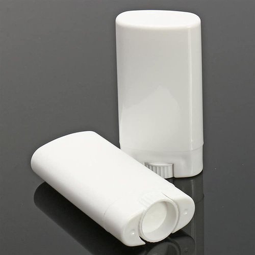 10pcs Empty Oval White Containers Small Sample Tubes Plastic Lip Balm Tubes Lipstick Tube 15ml/5ml (15ml)