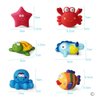 Bathtub Toys Floating Bath Toys(6PCS) with Storage Net,Baby Soft Bath Time Boat Toys,Bathtub Learning Water Toys and Bathtub Toys for Toddlers-Fish,Starfish,Sea Horses
